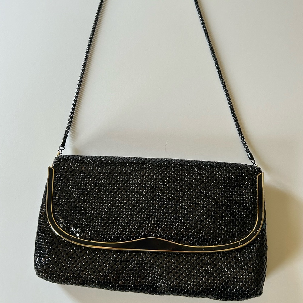 Black Metal Mesh Clutch Handbag Purse Party Clutch